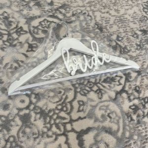 Wooden BRIDE cursive hanger